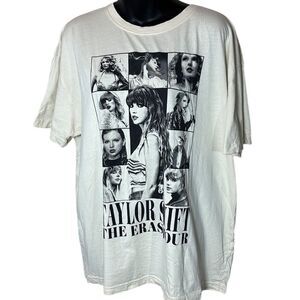 Taylor swift the eras tour official merch band tee swiftie cream colored Taylor